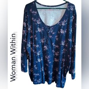 NWOT long-sleeved knit shirt from Woman Within, women's size 2X